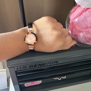 Charter Club Elegant Black and Rose Gold Women's Watch